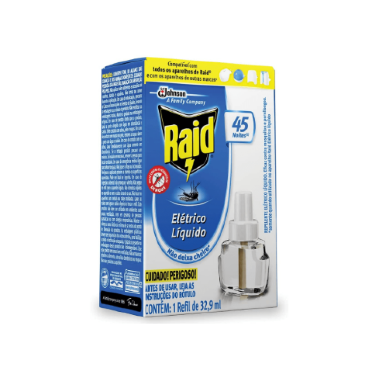 Detalhes do produto Inseticida Elétrico Raid 45 noites Refil