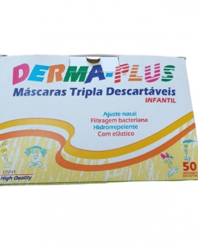 Detalhes do produto Máscara Infantil Tripla c/ Elástico 